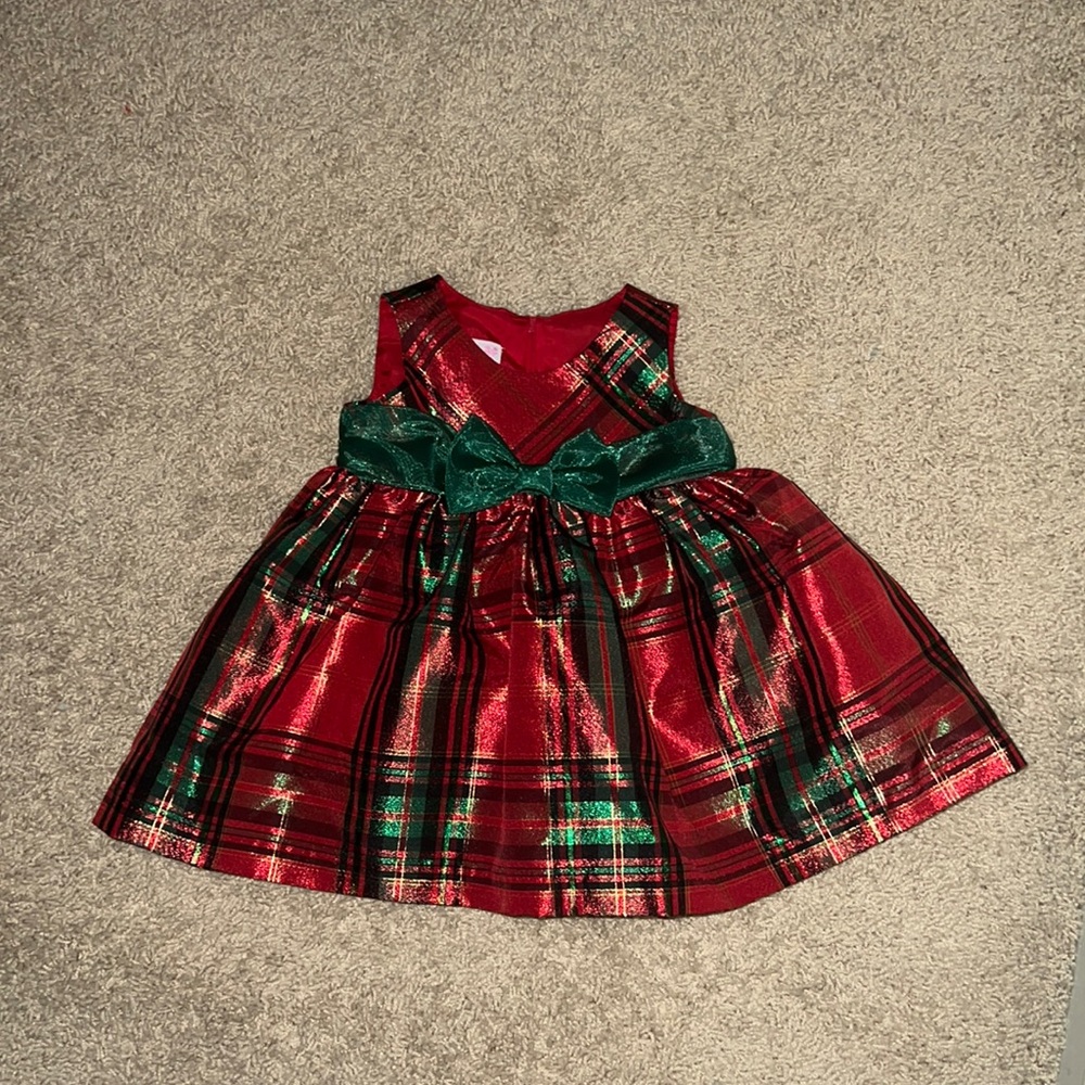 Red and Green little girl Christmas Dress